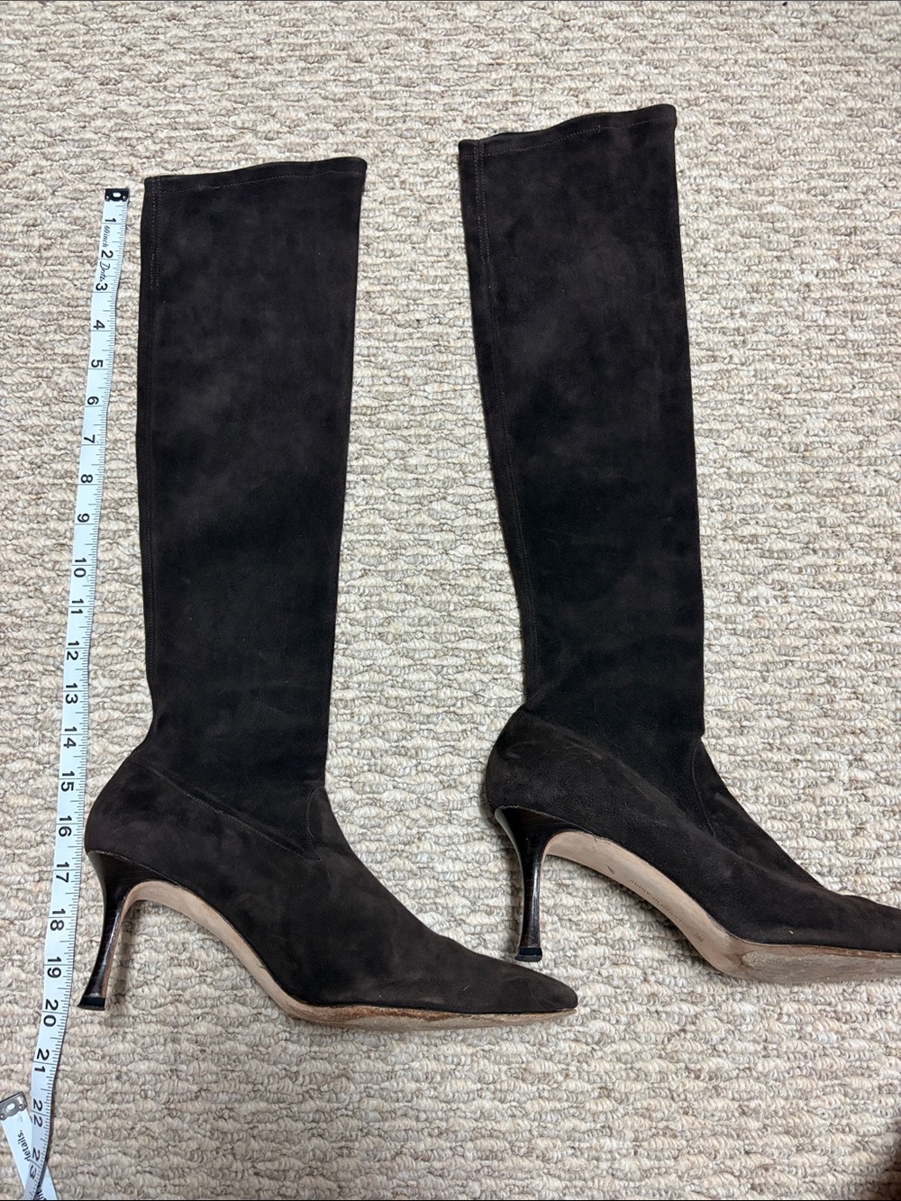 Manolo Blahnik Black Suede Over-the-Knee Stiletto Boots